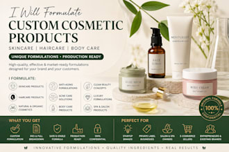 a formulation of skin and hair care, nail and eyecare products as a chemist