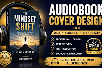 design professional audiobook cover for acx audible and KDP