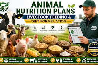 create animal nutrition plans, livestock feeding and diet formulation
