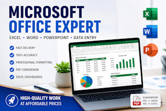 do professional microsoft excel, word, and data entry tasks