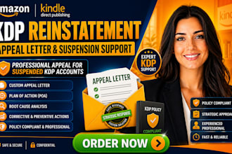 amazon KDP reinstatement appeal letter and suspension support
