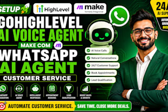 setup gohighlevel ai voice agent make com whatsapp ai agent customer service
