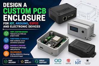 design a custom pcb enclosure for iot, arduino, esp32 and electronic devices