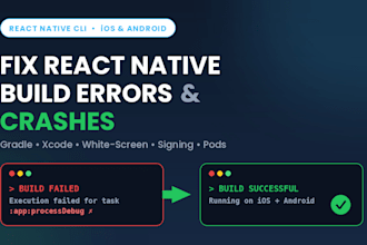 fix your react native build errors and crashes on ios and android