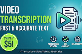 transcribe video to text and add accurate subtitles or captions