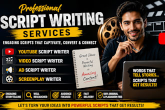 craft engaging youtube script writing, video script writing screenplay writing