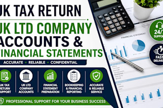 prepare UK tax return documents, UK ltd company accounts and financial statement