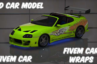 create, fix and convert 3d car model fivem car, rc sport, truck fivem car wraps