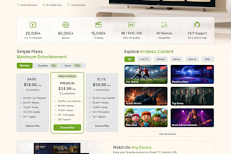 build encrypted iptv website with automation payment gateway, SEO optimization