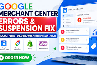 fix google merchant center errors and suspension
