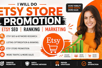 do etsy store promotion, etsy sales, etsy SEO, ranking and etsy marketing