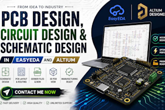do pcb design, circuit design and schematic design in easyeda and altium