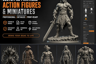 design custom 3d printable miniatures, figures and stl models, 3d toy models