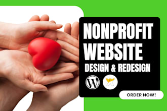nonprofit website, charity website, ngo, non profit, 501c3 on wordpress, wix