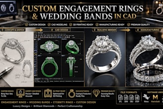 design custom jewelry cad models for manufacturing in rhino and matrixgold