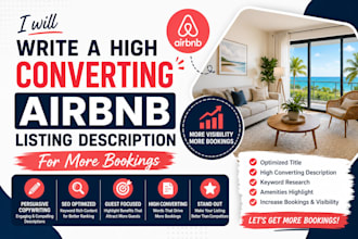 write a high converting airbnb listing description for more bookings