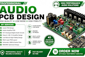 design audio pcb, audio amplifier pcb, sci fi analog digital audio circuit pcb