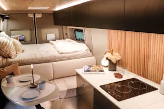 design realistic 3d motorhome, rv, camper van luxury mobile home interiors