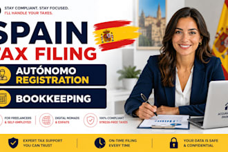 handle spain tax filing, autónomo registration and bookkeeping