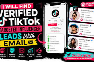 find verified tiktok targeted influencer leads with email