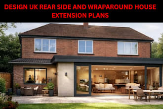 design UK rear side and wraparound house extension plans planning drawings
