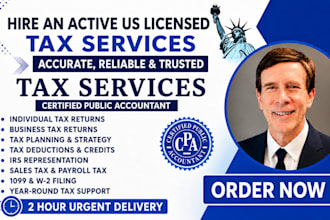 prepare and efile USA tax returns for personal, partnership, llc, s c corp