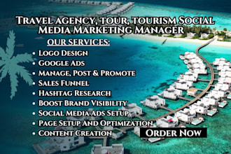 be your travel agency, tour and tourism social media marketing manager expert
