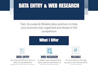 do data entry, web research, and accurate data processing