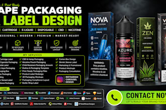 do vape pod cartridge electronic e liquid cigrarette label retail packaging box