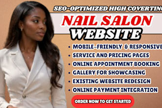 nail salon website, manicure website, nail spa website, nail technician website