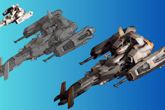 create 3d spaceship model, 3d mech, sci fi starship, spacecraft and game 3d stl