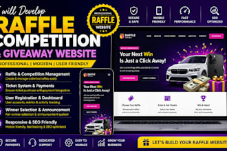 develop raffle competition website giveaway website