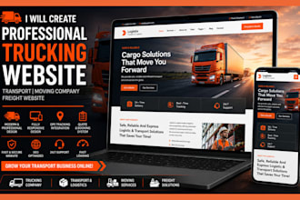 create professional trucking website, transport, moving company, freight website