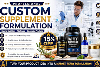 develop premium supplement, sports nutrition, wellness, and cosmetic formulation