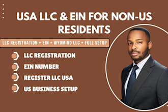 do USA llc registration, ein, wyoming llc formation for non US residents