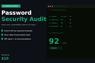 iwill audit your passwords and deliver an ai security report