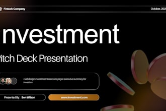 design investment teaser one pager executive summary for investors pitch deck