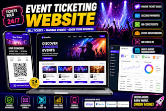 build event ticket booking website with payment qr code and registration system