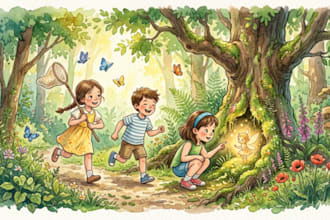 hand drawn children storybook illustration