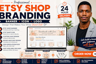 design your etsy shop banner, shop icon and logo in 24 hours