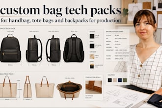 create custom bag tech packs for handbag, tote bags and backpacks for production