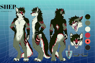 draw furry art, fursona, furry anime reference sheet, anthro oc, nsfw ref sheet