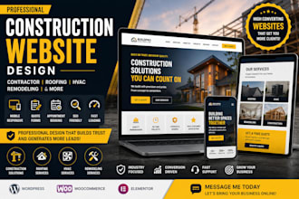 design construction website contractor wordpress website hvac roofing website