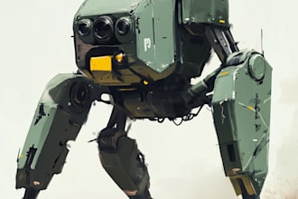 draw mecha helmet, weapon, armor concept