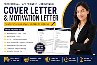 write an ats friendly cover letter and motivation letter for job seekers