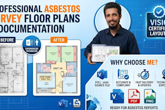 redraw asbestos survey floor plan in microsoft visio