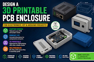 design a 3d printable pcb enclosure for electronics, iot and arduino projects