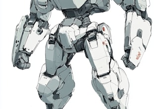 create retro mecha or scifi gundam art