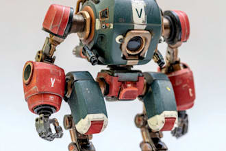 do anime style mecha robot illustrations