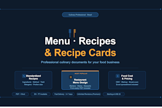 create professional recipe cards for your food business